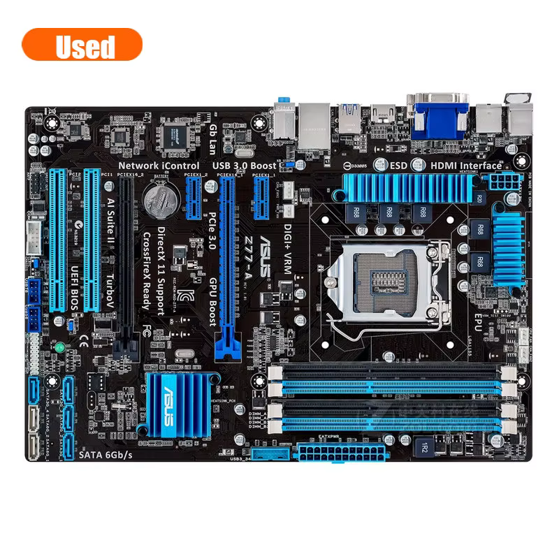 ASUS Z77-A Bureau Carte Mère Z77 Socket LGA 1155 i3 i5 i7 DDR3 32G ATX UEFI BIOS