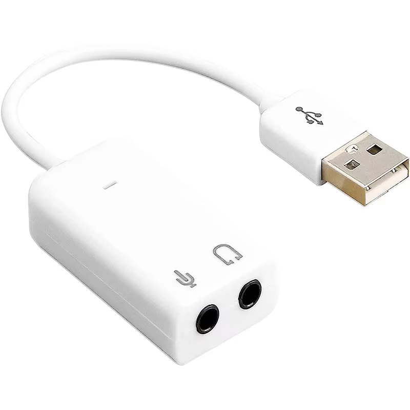 Carte son USB externe 7.1 canaux avec adaptateur Audio USB Jack 3.5mm pour casque et Microphone Compatible avec MacBook