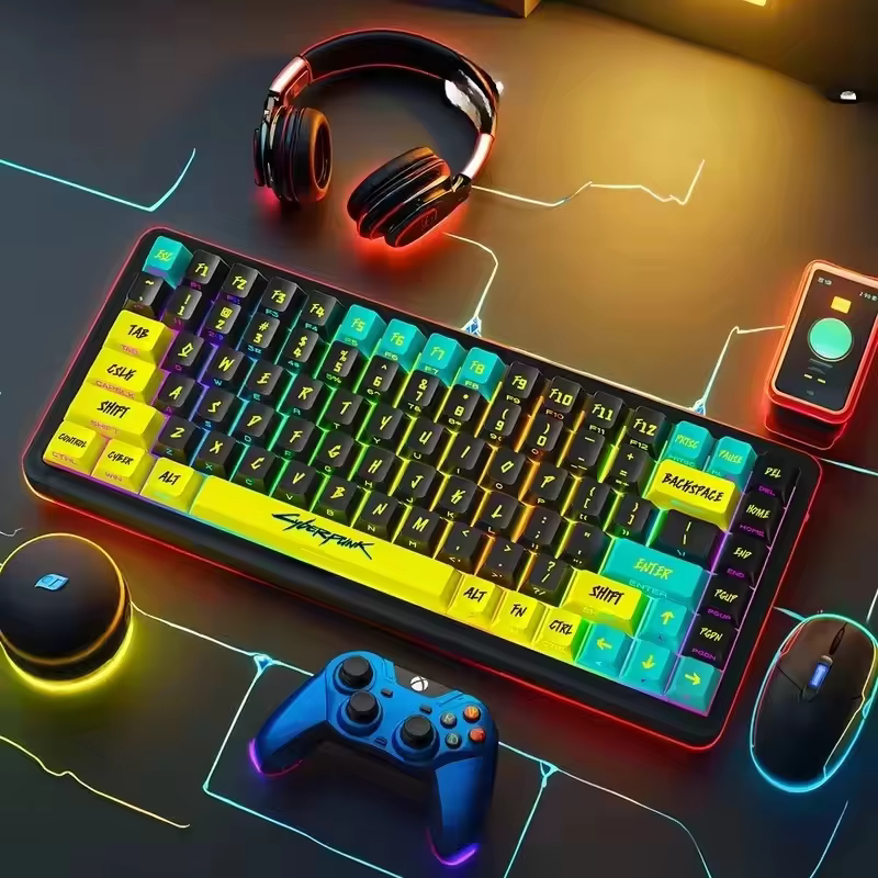 Cyberpunk 129 touches Keycap cerise profil côté gravé translucide Keycaps Pbt personnalisé adapté Wooting Key Caps cadeau