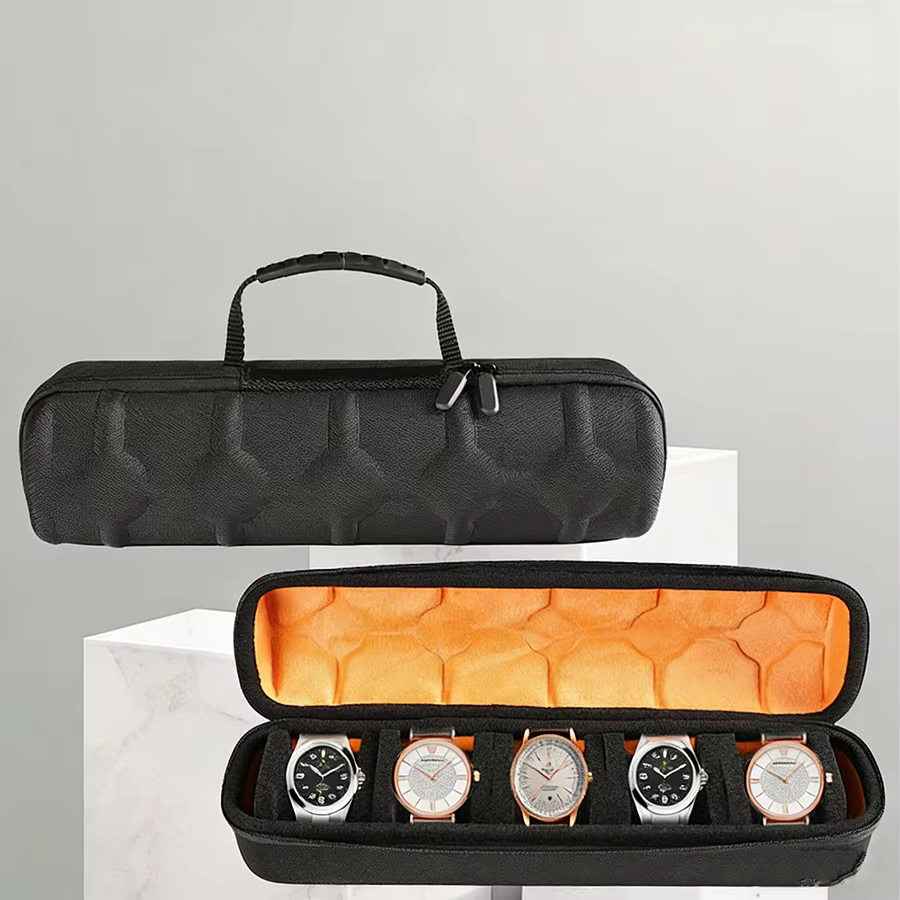 Boîte de rangement pour montres pour hommes, étui de voyage portable pour montres, support de présentation pour montres-bracelets avec système anti-déplacement