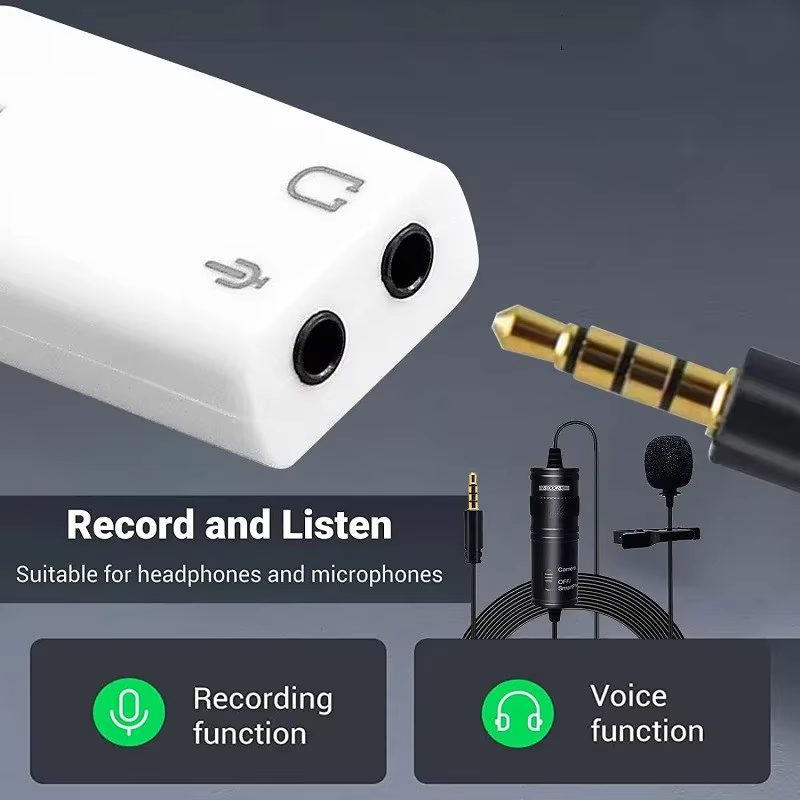 Carte son USB externe 7.1 canaux avec adaptateur Audio USB Jack 3.5mm pour casque et Microphone Compatible avec MacBook