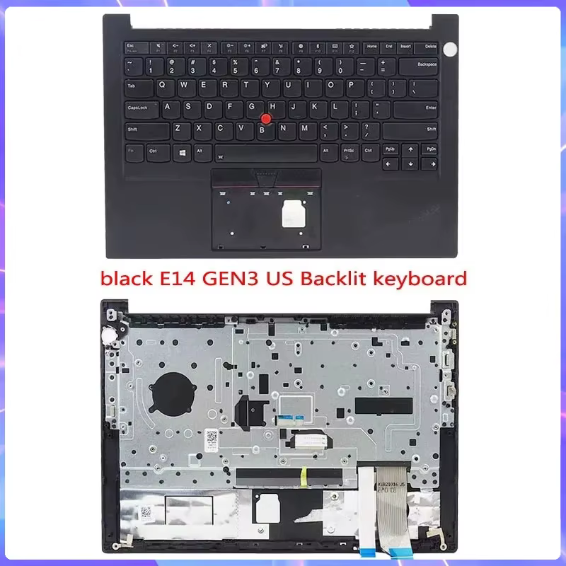 Nouveau pour Thinkpad E14 Gen2 GEN3 GEN4 remplacement d'ordinateur portable avec repose-paume clavier américain/couvercle hôte clavier/noir argent