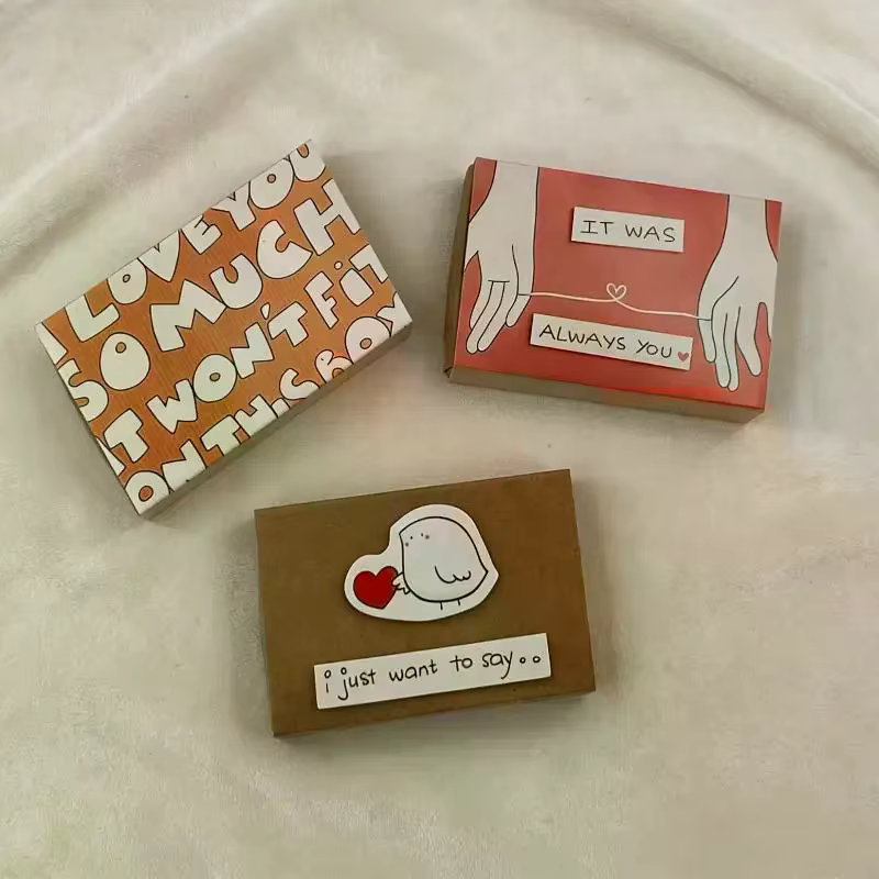 1 pièce, boîte à messages romantique « Je t'aime », cadeau fait main, carte pour la Saint-Valentin, anniversaire, mariage, surprise pour elle/lui ​