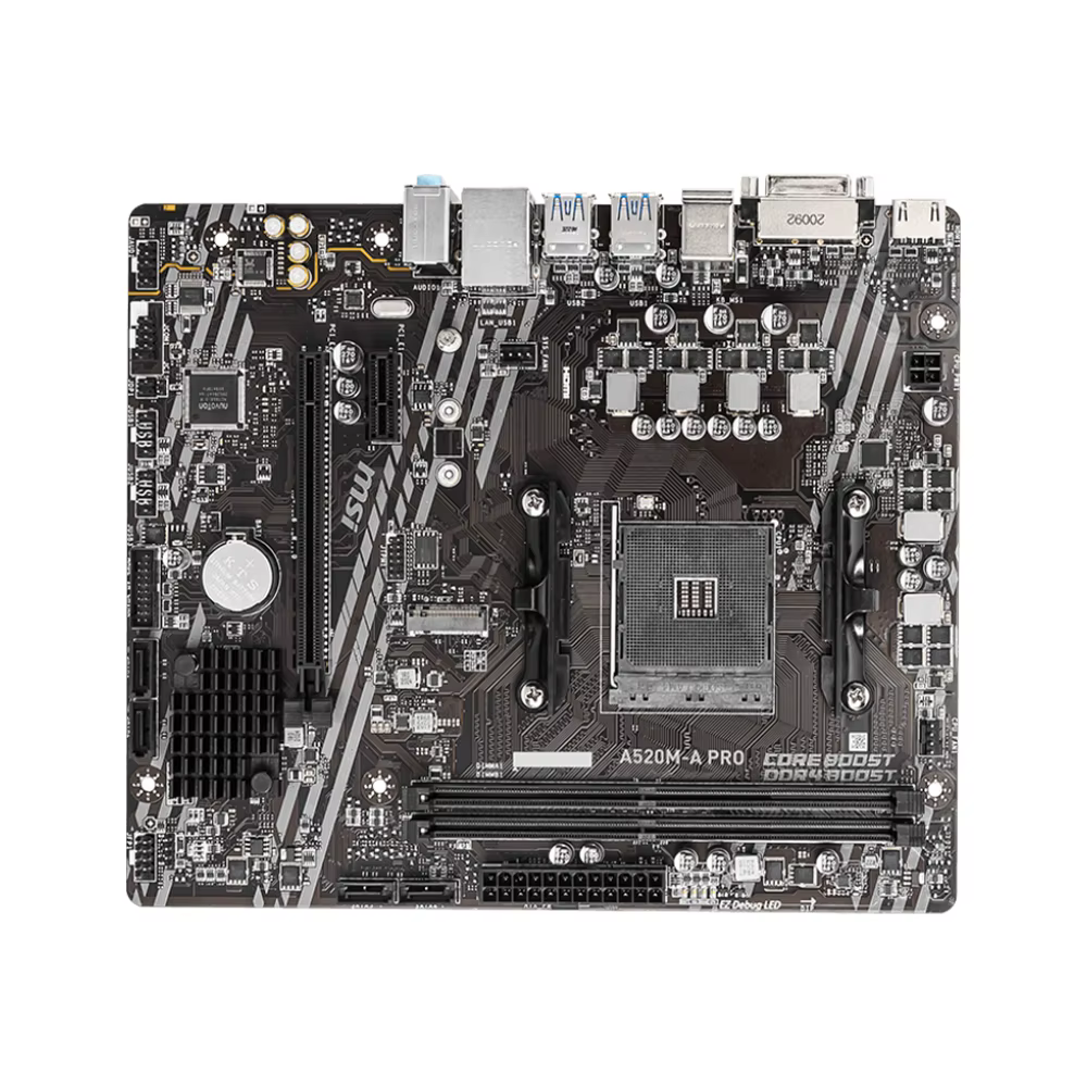 Carte mère MSI A520M-A PRO compatible avec les processeurs Ryzen 5 5600G