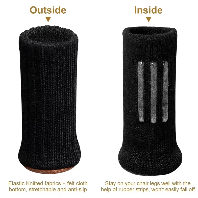 Chaussettes de jambe de chaise en silicone multi-documents avec design antidérapant