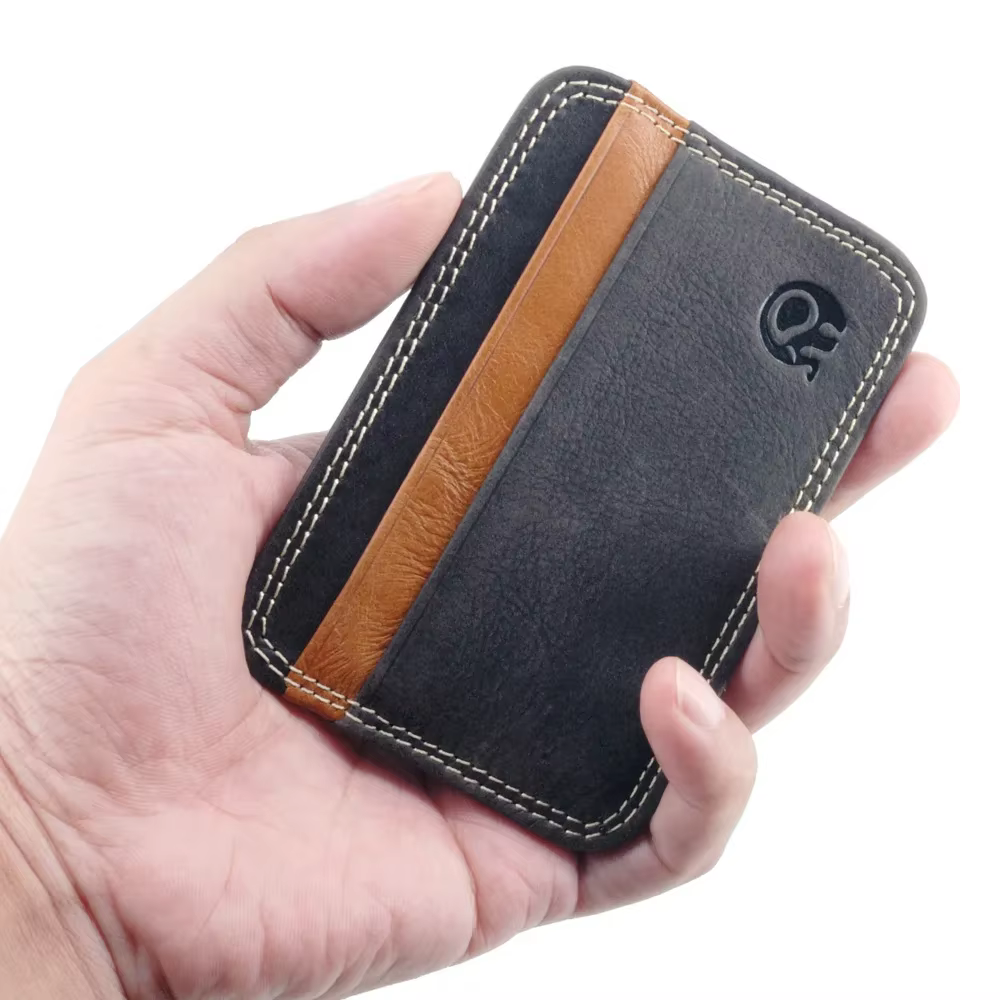 Porte-cartes en cuir pour hommes, portefeuille pour cartes de crédit, étui pour cartes en cuir personnalisé, manches, portefeuille et support