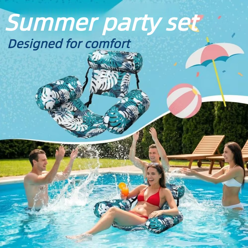 Fauteuil flottant gonflable robuste avec flotteur pour adultes, pour lacs, plages, jardins et fêtes en extérieur