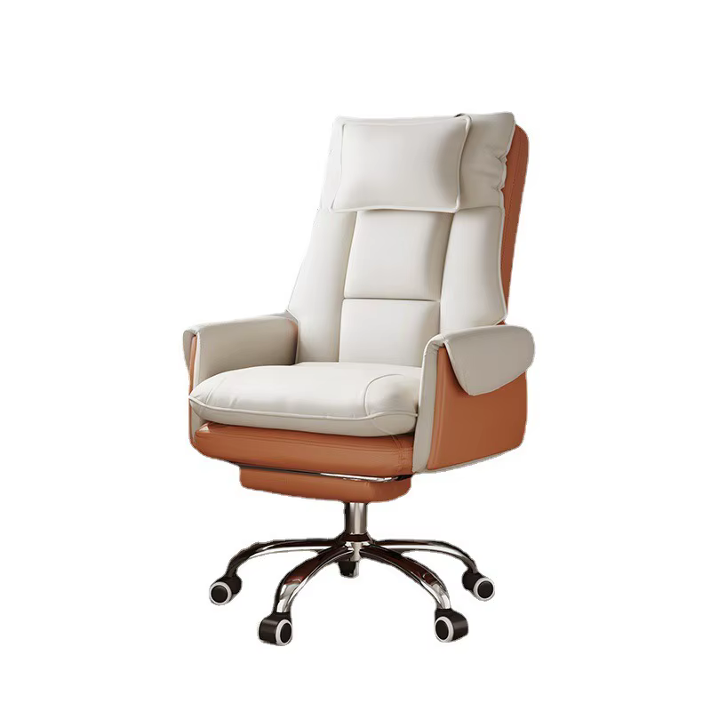 Appui-tête blanc Chaise De Bureau repose-pieds pivotant ordinateur