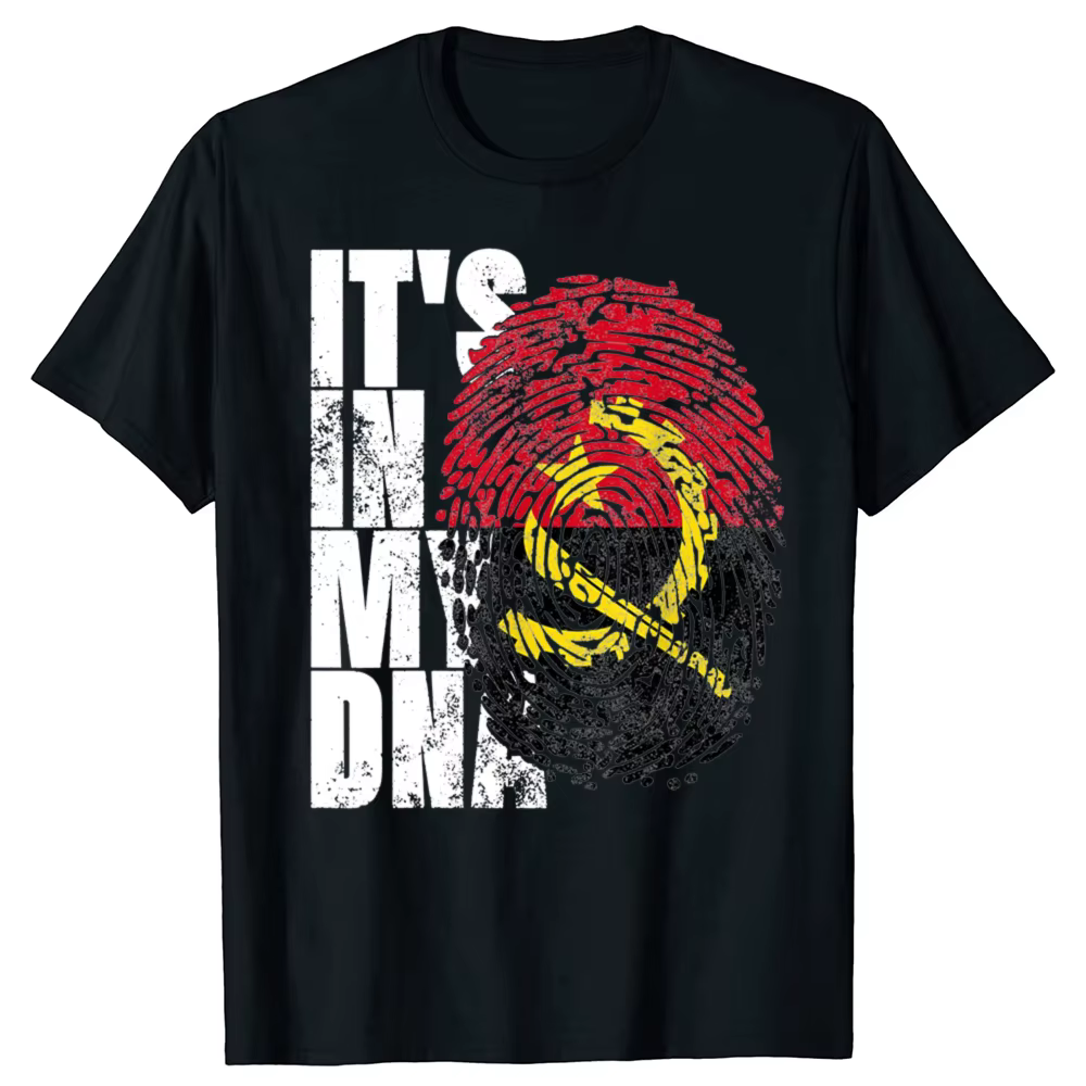 T-shirts graphiques drôles « I Love Angola » avec drapeau et carte d'Afrique, mode décontractée pour hommes et femmes, 100 % coton, coupe ample et oversize