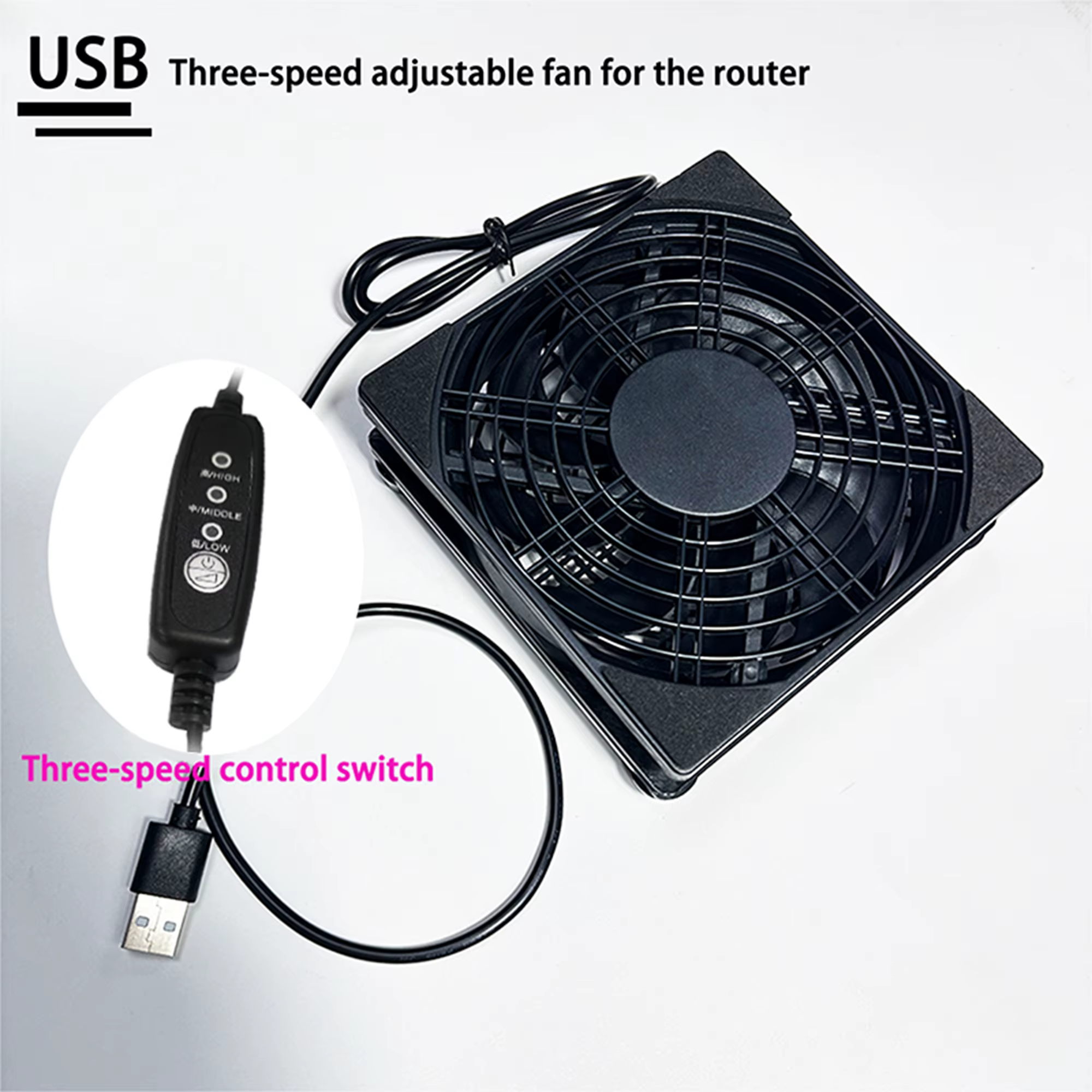 1 USB prend en charge une réglage à 3 vitesses. Le ventilateur d'ordinateur est silencieux.