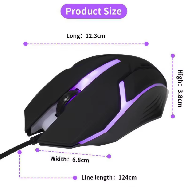 Limei S1 E sport LED lumineux rétro-éclairé filaire souris USB