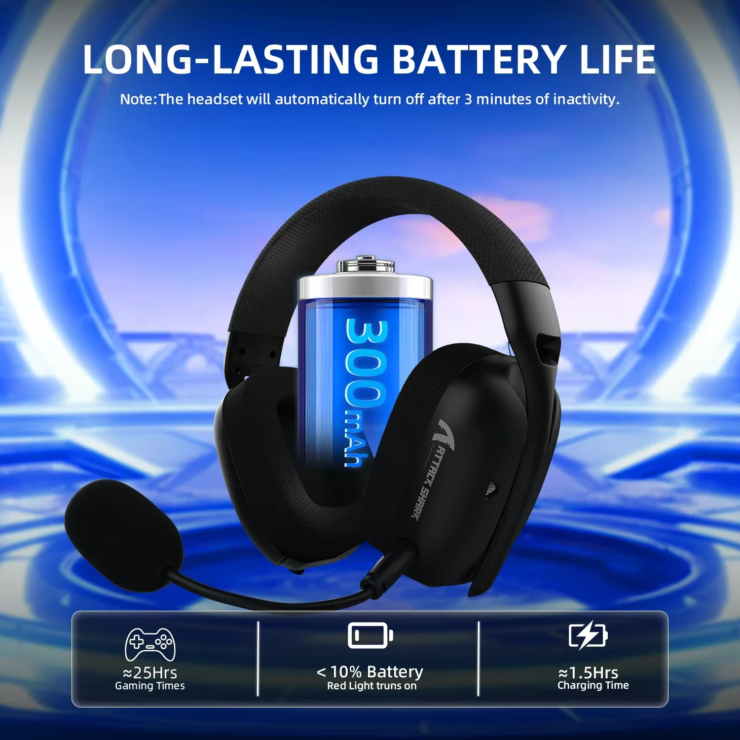 ATTACK SHARK L80PRO casque de jeu sans fil 2.4G/BT/filaire ultra-léger 40mm pilotes