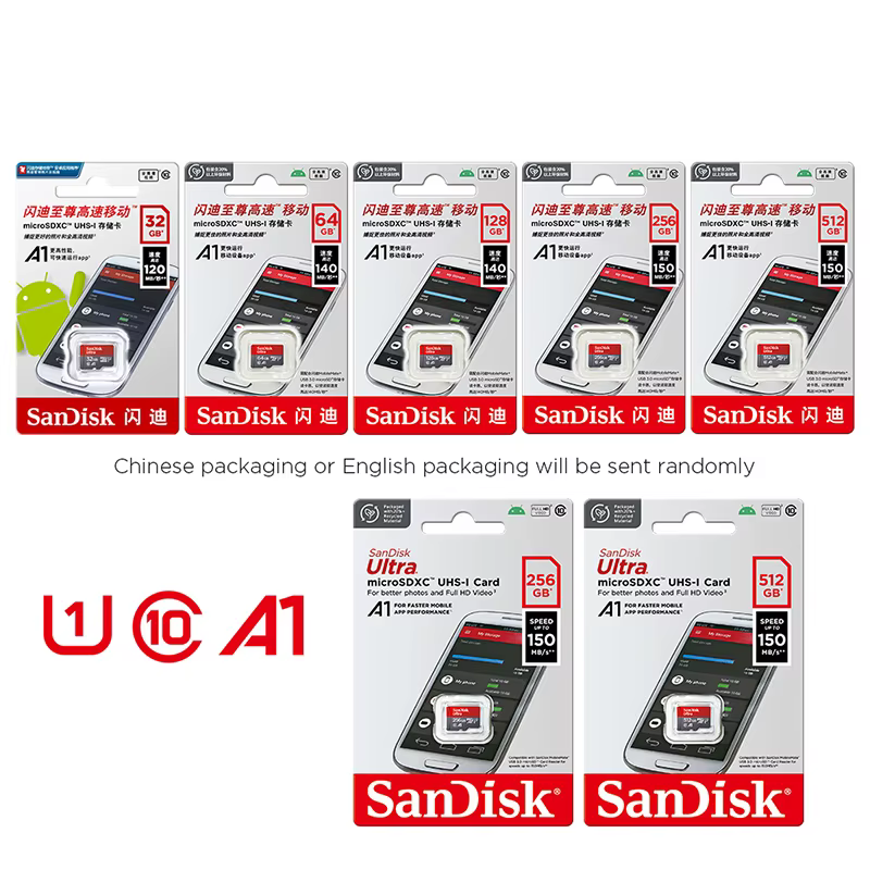 Ultra microsd 128GB 32GB 64GB 256GB 512GB A1 carte Micro SD SD TF