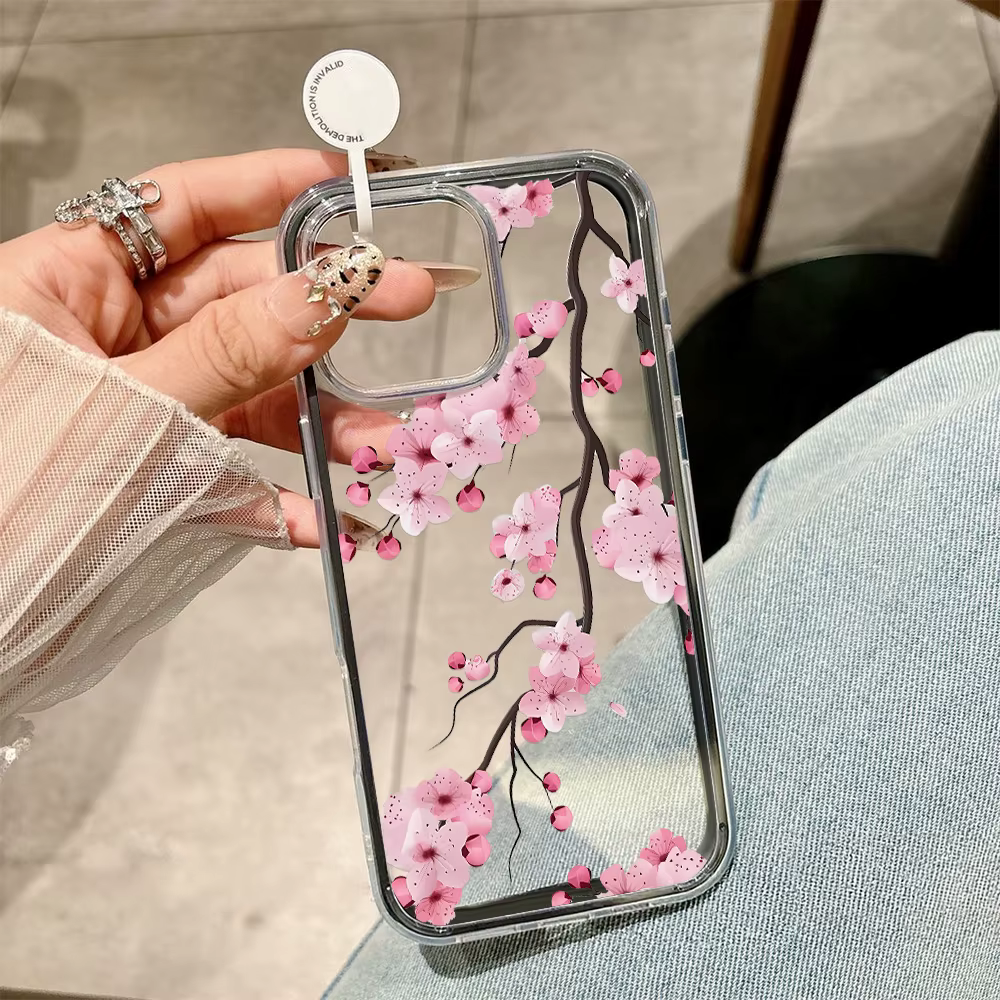 Coque de téléphone couleur bonbon 2 en 1, étui souple TPU Transparent à fleurs pour iPhone 11 16 17 Pro Max 13 15 14 12 17 Air 17promax