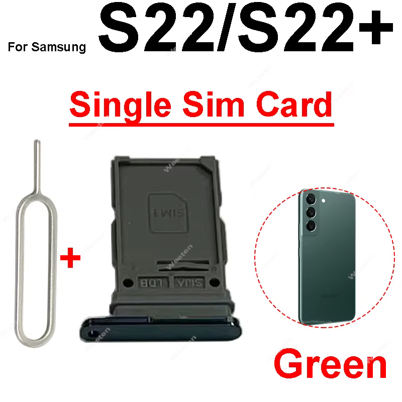 Tiroir double carte SIM pour Samsung S22 S22 Plus S22 Ultra, emplacement pour carte SIM simple ou double, lecteur de carte, pièces détachées