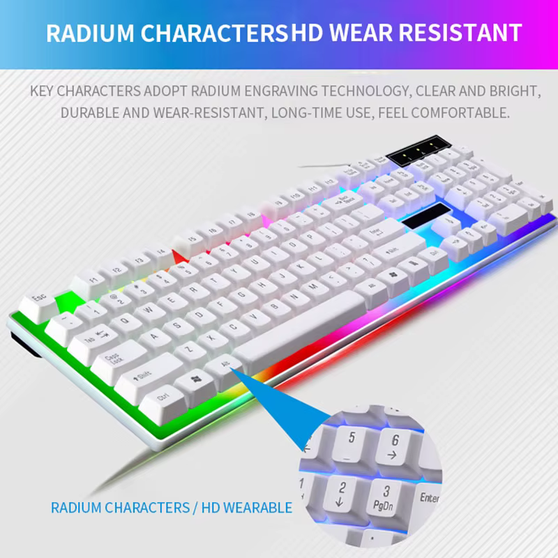 Ensemble clavier et souris de jeu filaire RVB LED
