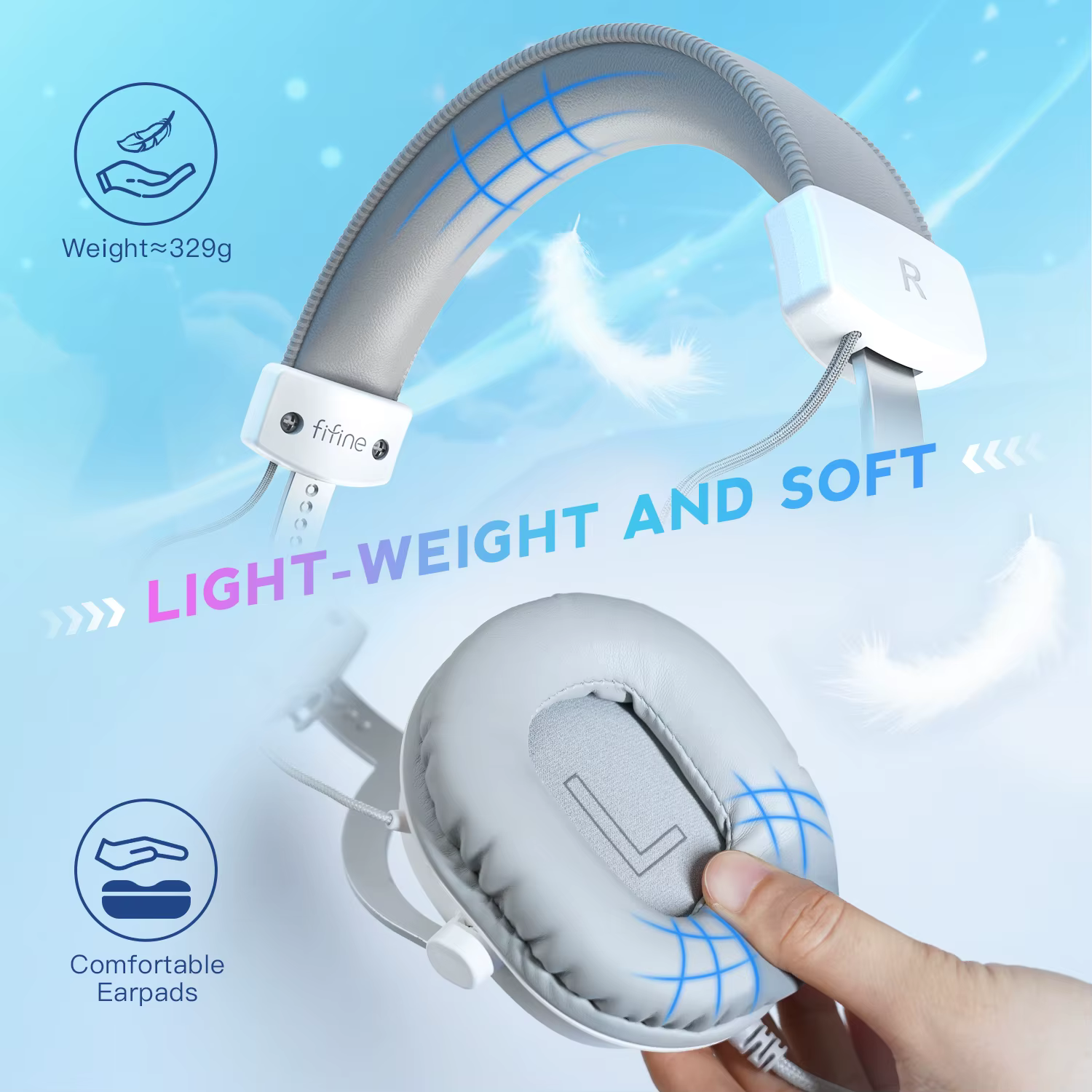 FIFINE – casque de jeu USB avec son Surround 7.1/prise 3.5mm/Microphone