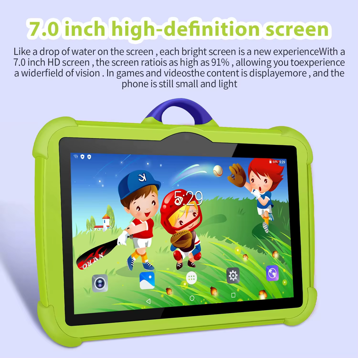 Tablette Google WiFi 5G pour enfants, 7 ", Tablettes d'apprentissage et d'éducation pour enfants, Façades, Core 4 Go de RAM, 64 Go, Dean Touriste Bow Cameras, 2024 Nouveau