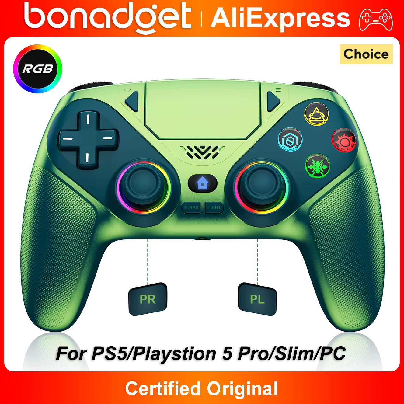 Manette sans fil pour PlayStation 5/PS5 Pro/Slim/PC