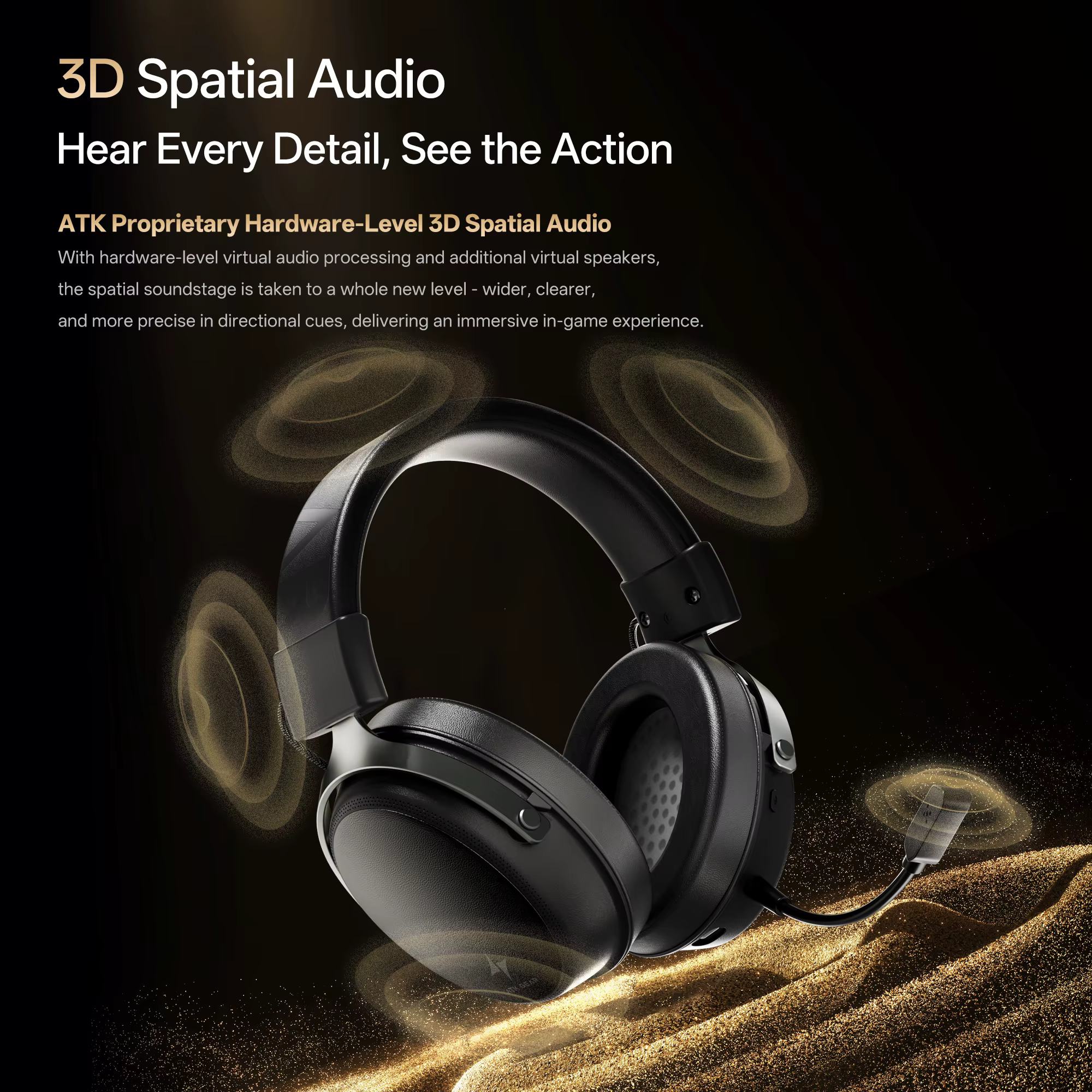 Casque de jeu ATK N9, trois modes sans fil