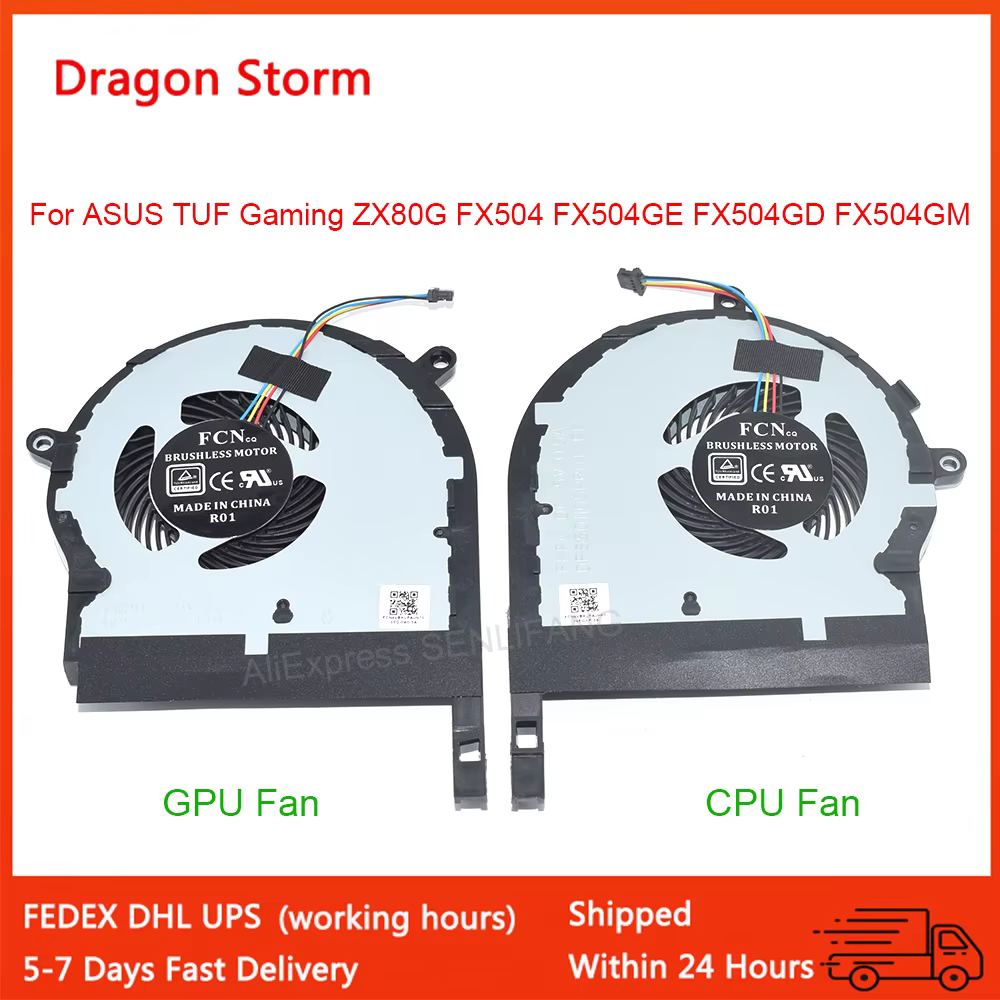 Nouveau ventilateur de refroidissement CPU GPU pour ordinateur portable ASUS TUF Gaming ZX80G FX504 FX504GE FX504GD FX504GM DC5V 4 broches 13NR00J0P02011 13NR00J0P01021
