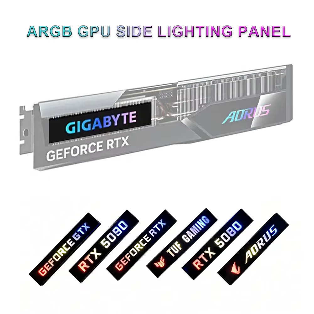 Panneau latéral ARGB pour GPU RTX 5080 5090 Mini VGA Lightboard 5050/5060/5070Ti RX9070/9060XT GTX ROG
