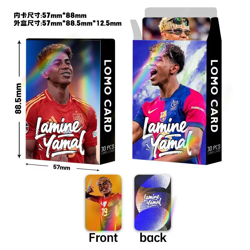 Cartes LOMO holographiques laser flash, 30 pièces en boîte, cartes décoratives miniatures HD double face, cartes cadeaux