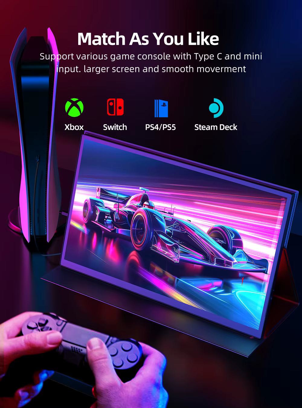 Moniteur à écran tactile portable UPERFECT 120 Hz 18