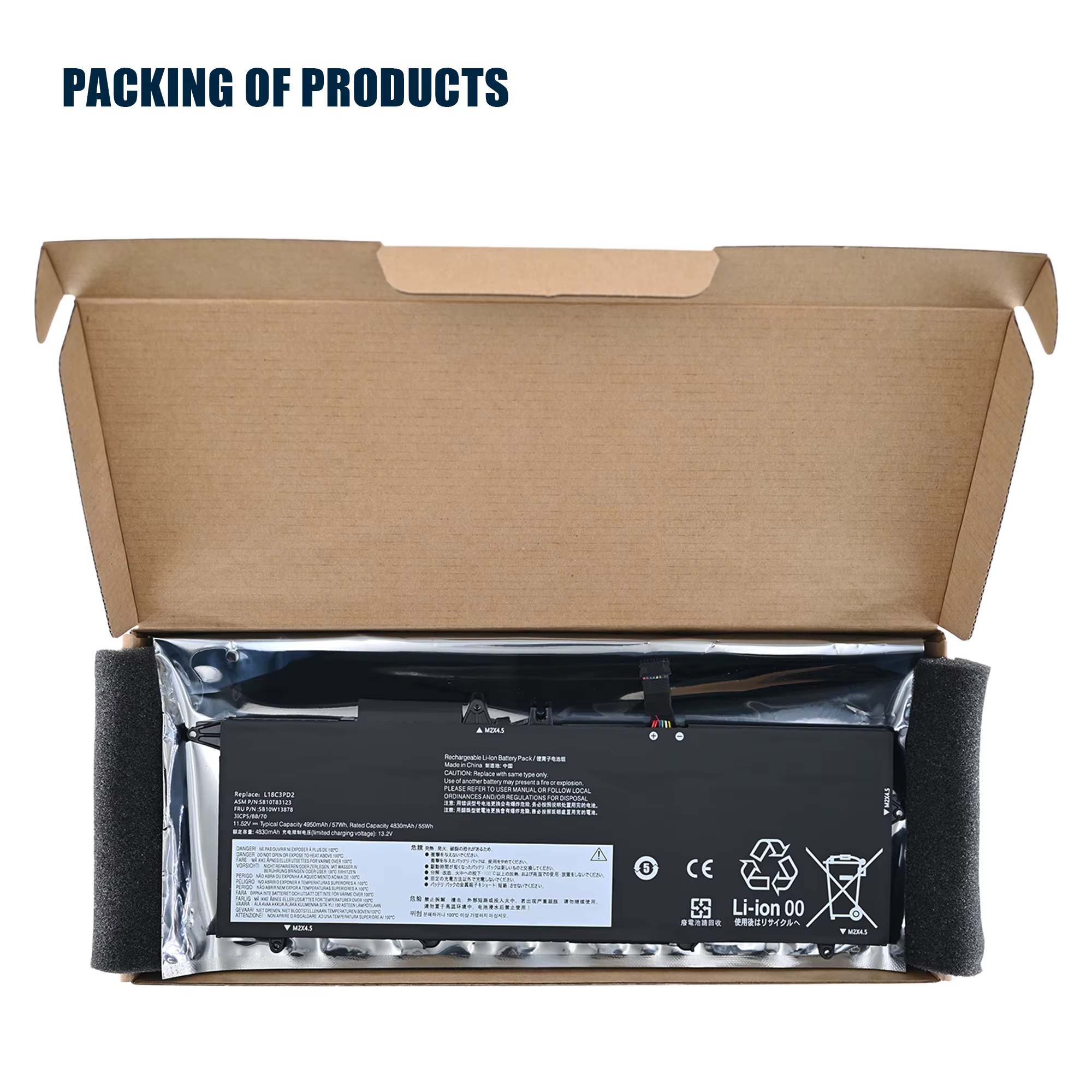 Batterie d'origine pour ordinateur portable Lenovo ThinkPad T14S T490S T495S