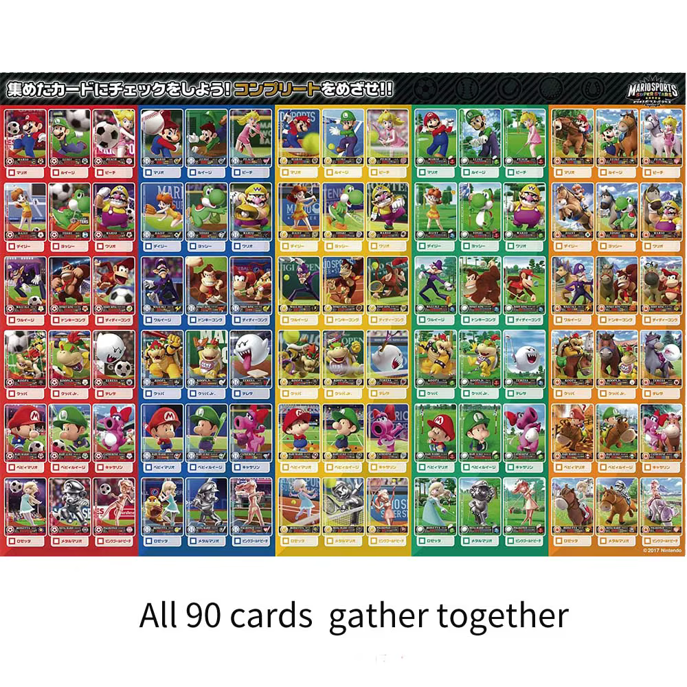 ARTSWIFT Cartes Nintendo Amiibo Mario Sport Superstar 1 BOÎTE Tous les 90 PIÈCES Version Asiatique Accessoires de Jeu Originaux