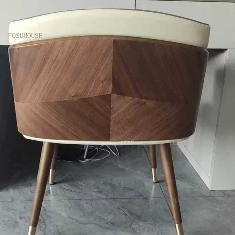 Chaises de salle à manger modernes de luxe, fauteuil à dossier en bois, chaise de salon minimaliste, meubles de salle à manger confortables