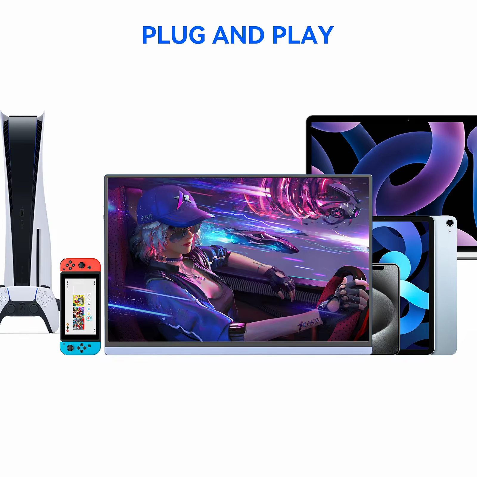 VEOUT Moniteur portable de jeu 16 pouces 60 Hz pour ordinateur