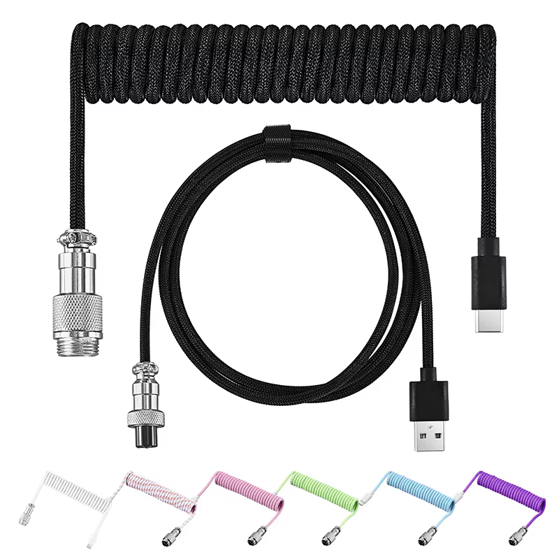 Câble enroulé pour clavier mécanique USB Type C