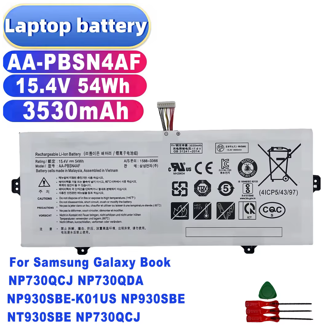 Batterie d'ordinateur portable neuve de haute qualité AA-PBSN4AF pour Samsung Galaxy Book NP730QCJ NP730QDA