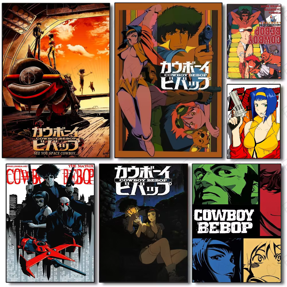 Affiche murale de dessin animé c-cowboy b-ebop, peinture artistique pour la décoration de la maison, de la chambre à coucher, toiles imperméables
