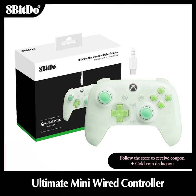 Manette filaire 8BitDo Ultimate Mini avec joystick Game Pass pour Xbox Series S/X
