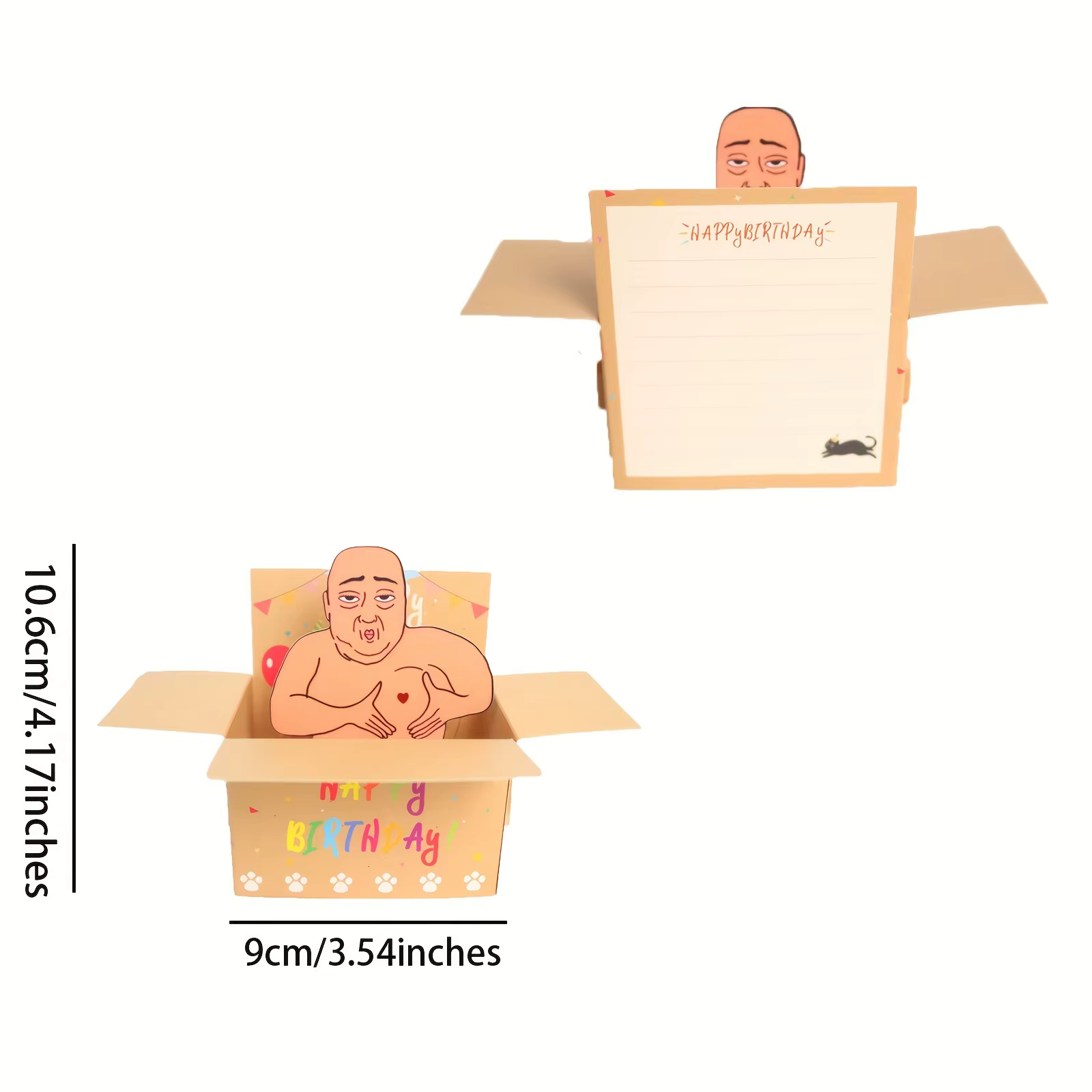 1PC Carte d'anniversaire pop-up amusante et originale, décoration de bureau hilarante pour les fêtes, le bureau ou la maison