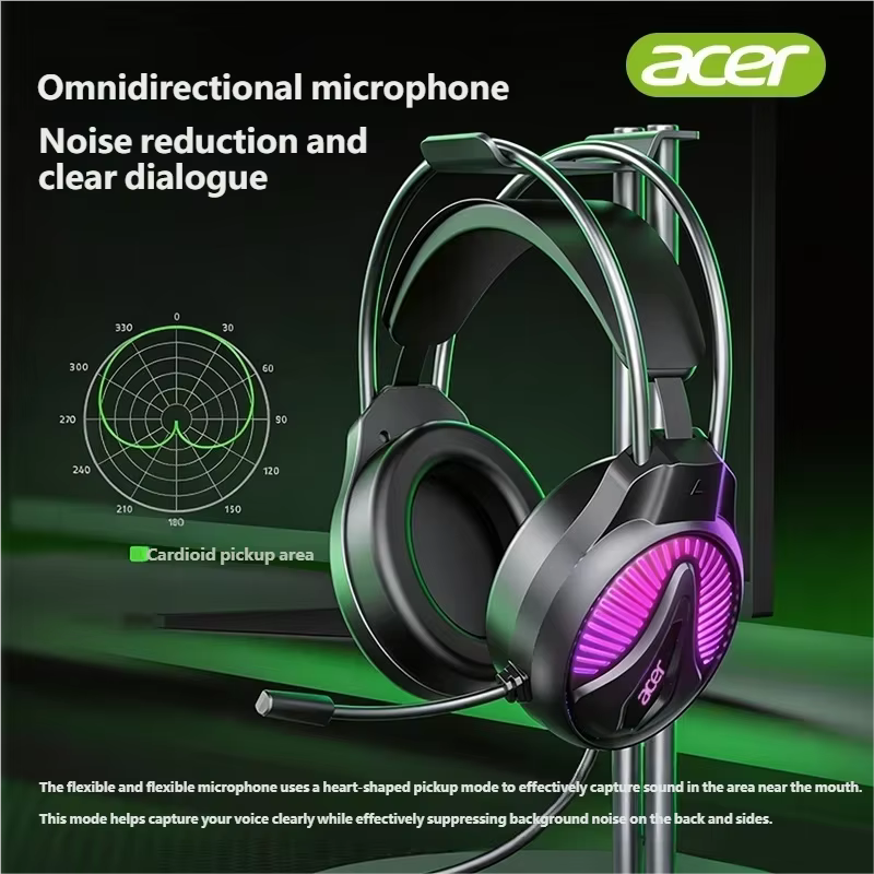 Casques filaires Acer pour joueurs avec micro