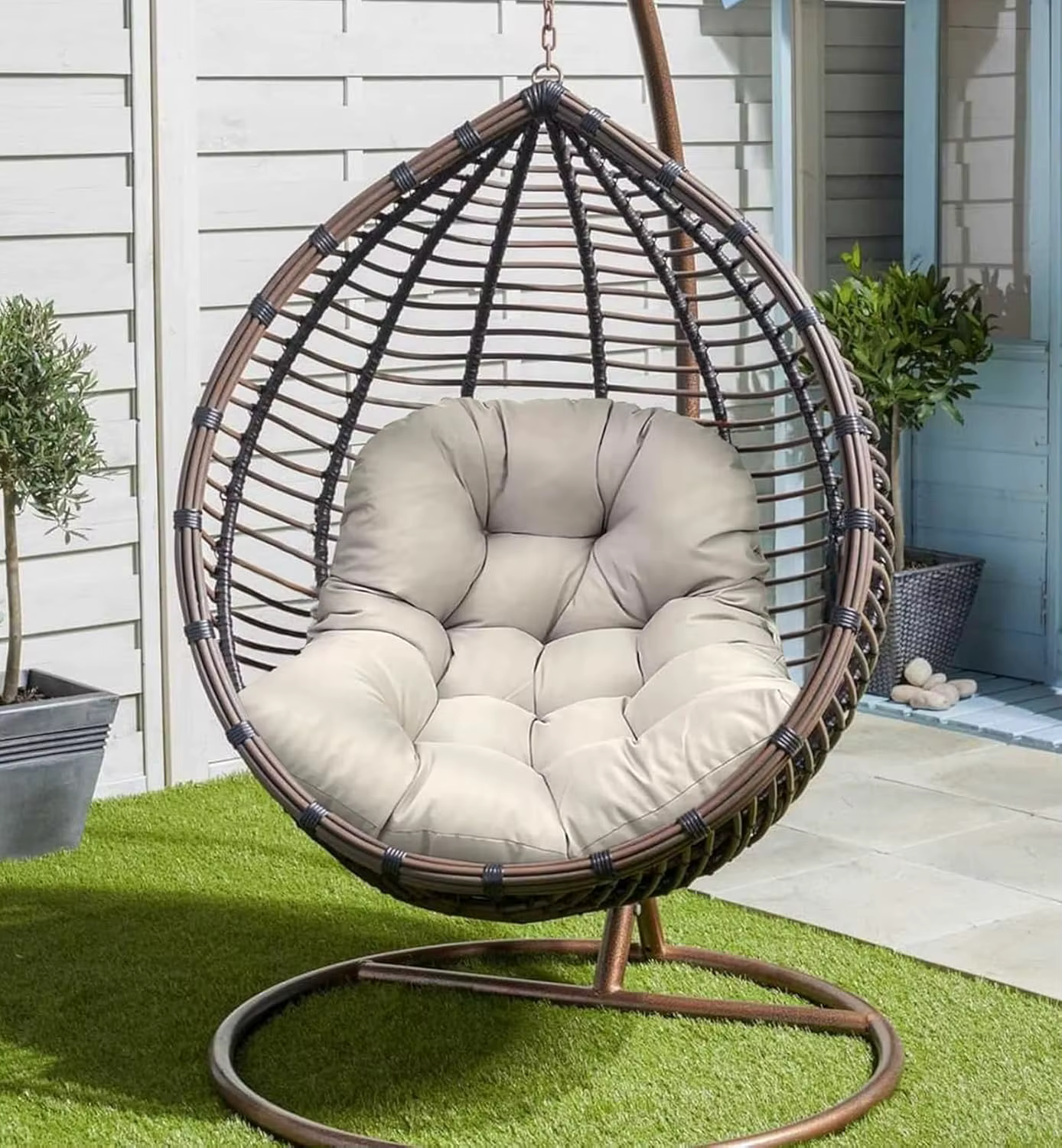 Coussin pour fauteuil suspendu d'extérieur, coussin pour hamac, coussin pour chaise suspendue, coussin en forme de U, coussin épais 80x120cm