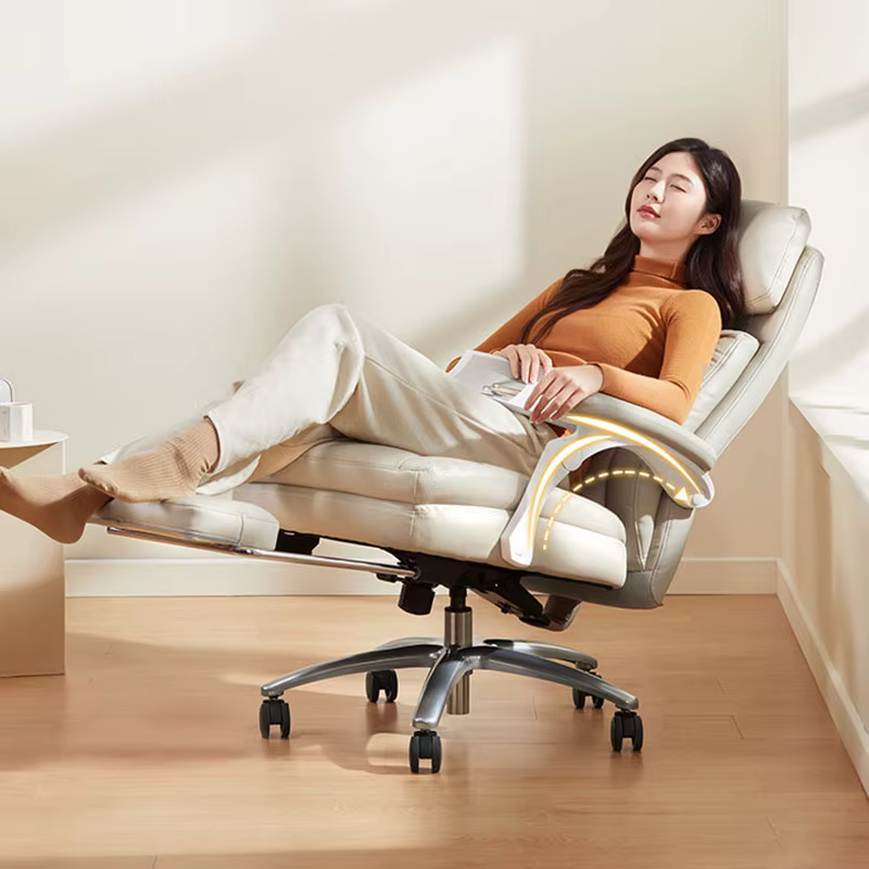 Fauteuil de bureau inclinable ergonomique à roulettes