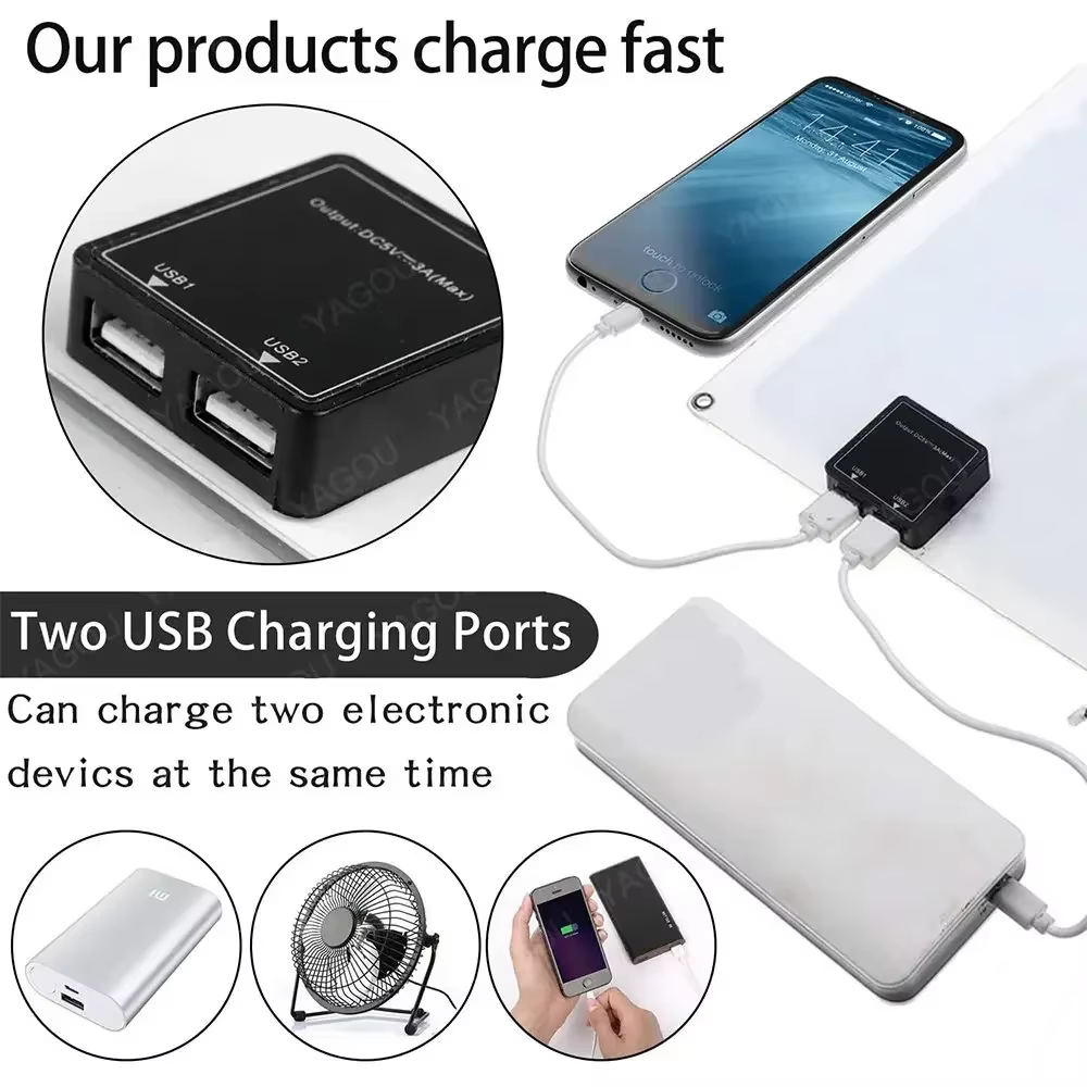  Plaque de charge solaire portable – Pliable et léger, alimentation d'urgence pour les activités de plein air, construction durable