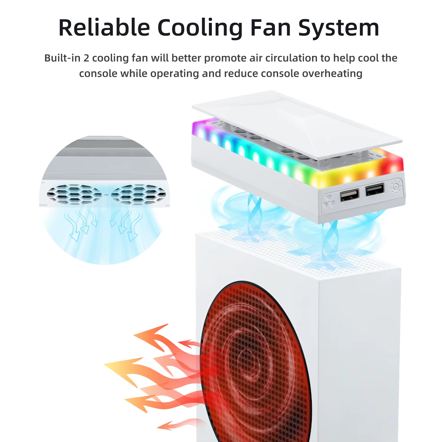 Ventilateur de refroidissement supérieur double avec éclairage RGB