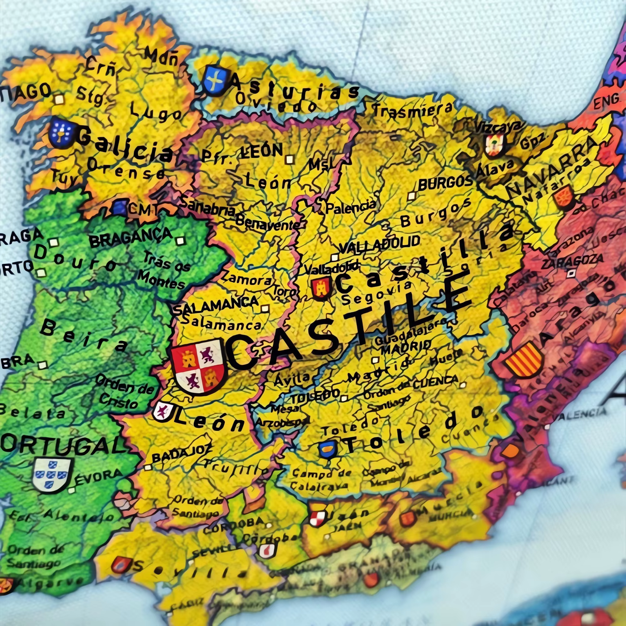 Cartes d'Europe en 1444, affiches et imprimés d'histoire européenne, tableau mural, peinture sur toile HD pour salles de classe, bureaux, décor artistique mural de pièce