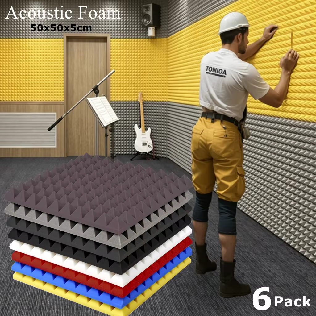 Panneaux acoustiques insonorisants en mousse pyramidale pour studio