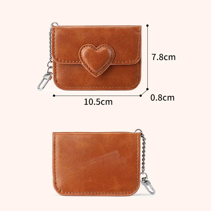 Porte-cartes en cuir PU pour femmes, petit portefeuille mignon en forme de cœur, multi-cartes, Anti-magnétique, porte-cartes, sac de monnaie de voyage