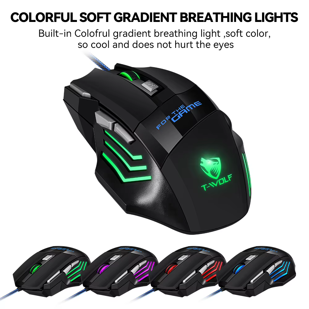 Souris de jeu filaire T-WOLF