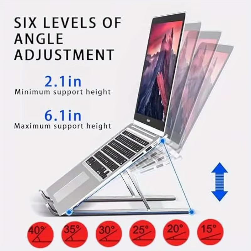 Support pour ordinateur portable pour bureau en alliage d'aluminium