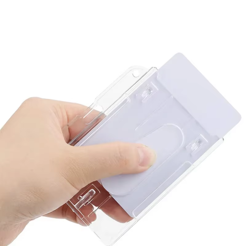 Porte-cartes de travail en plastique, housse de protection pour cartes de Bus, cartes d'identité, étanche, transparente, pour femmes et hommes, étui pour cartes de crédit