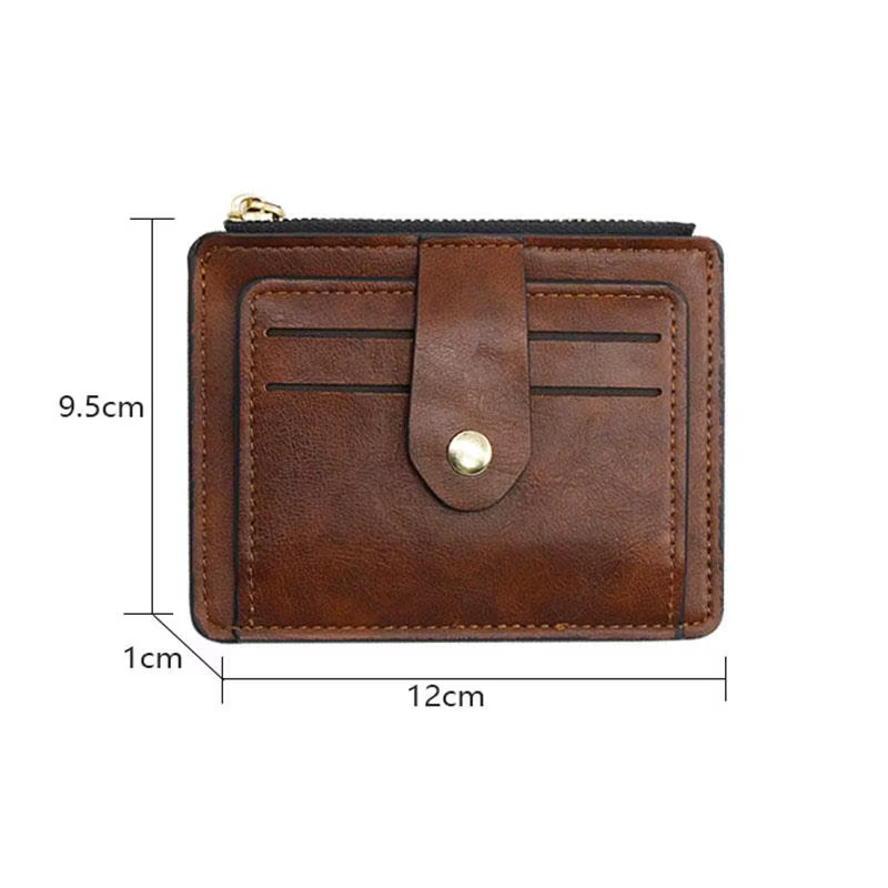 Petit portefeuille de luxe en cuir pour hommes et femmes, porte-carte d'identité de crédit, Slim, avec poche pour pièces de monnaie, porte-monnaie de marque de styliste