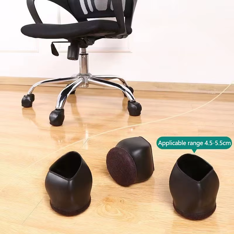 Bouchon de roue en caoutchouc pour chaise de bureau, pieds de meubles, protecteurs de sol standard, coussinets en feutre, empêche les rayures astronomiques